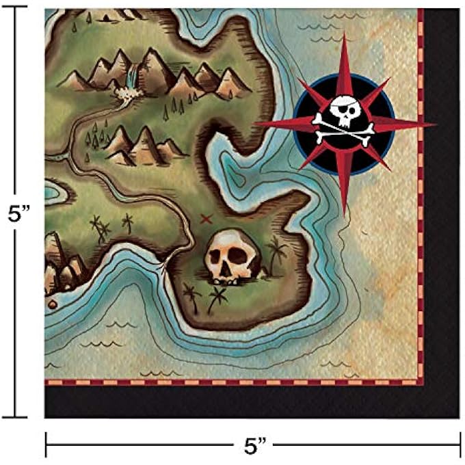 PIRATES MAP BEVERAGE NAPKINS 16-PIECE - Image 2